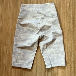 Lululemon camo biker shorts, size 4